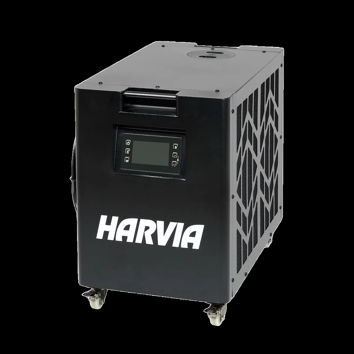 Harviaコールドプランジ XY-20-OC-PRO チラーユニット、黒い筐体にHARVIAロゴ