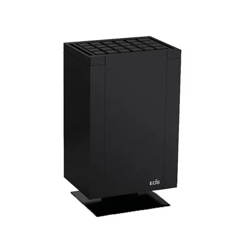 EOS ミュートス ブラック（S4515B）の全身。マットな黒い直方体の本体、天面に格子状のキューブストーン